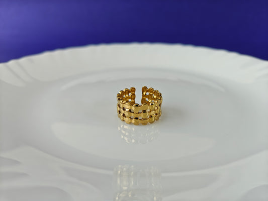ADJUSTABLE GOLD RING X