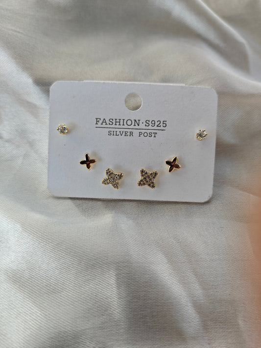 GOLD COMBO EARRING J Y