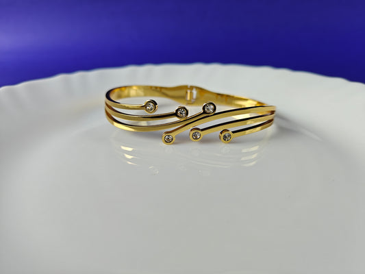 GOLD WHITE STONE BRACELET X