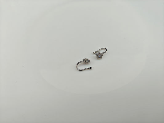 18 K PLATED MULTI USE SILVER NOSEPIN/EARCUFF SINGLE