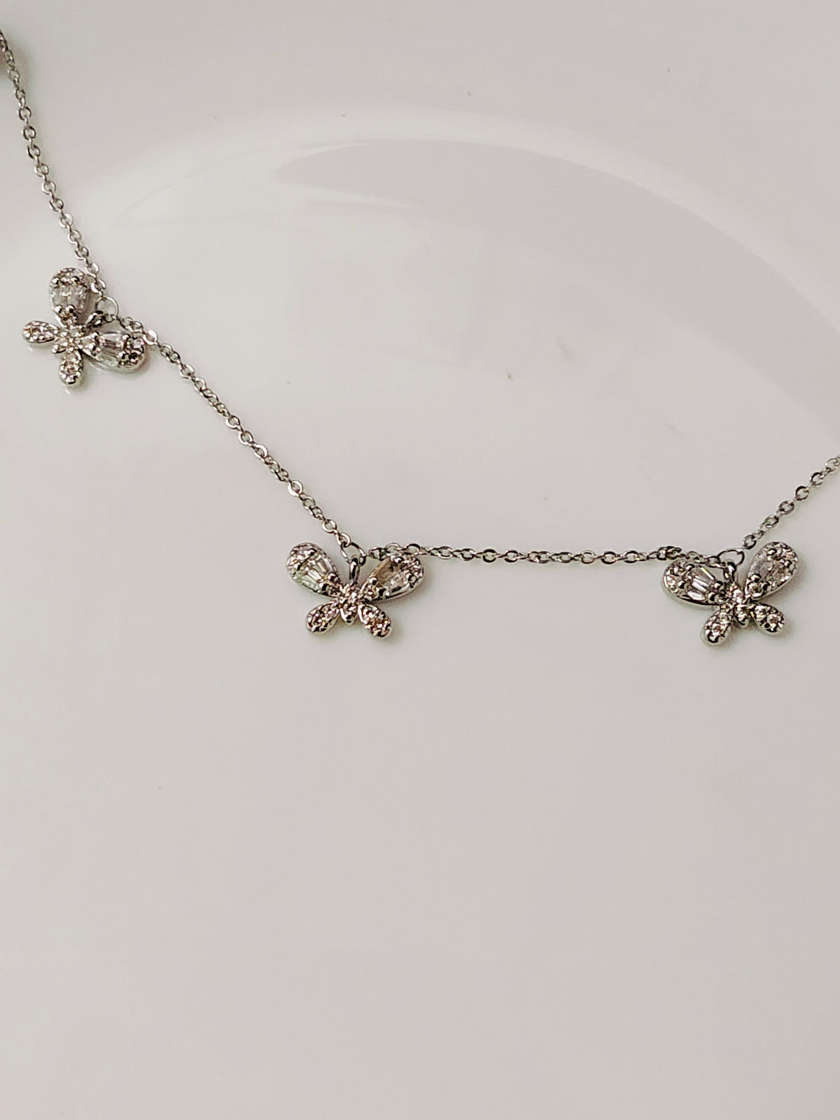 FULLY ADJUSTABLE SILVER CHAIN COMBO WITH EARRINGS R CEI
