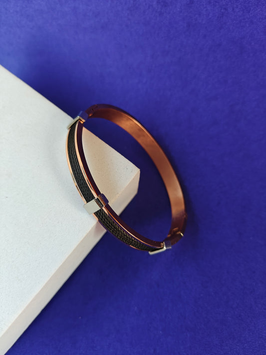 UNISEX KADA ROSEGOLD BLACK BRACELET xx2