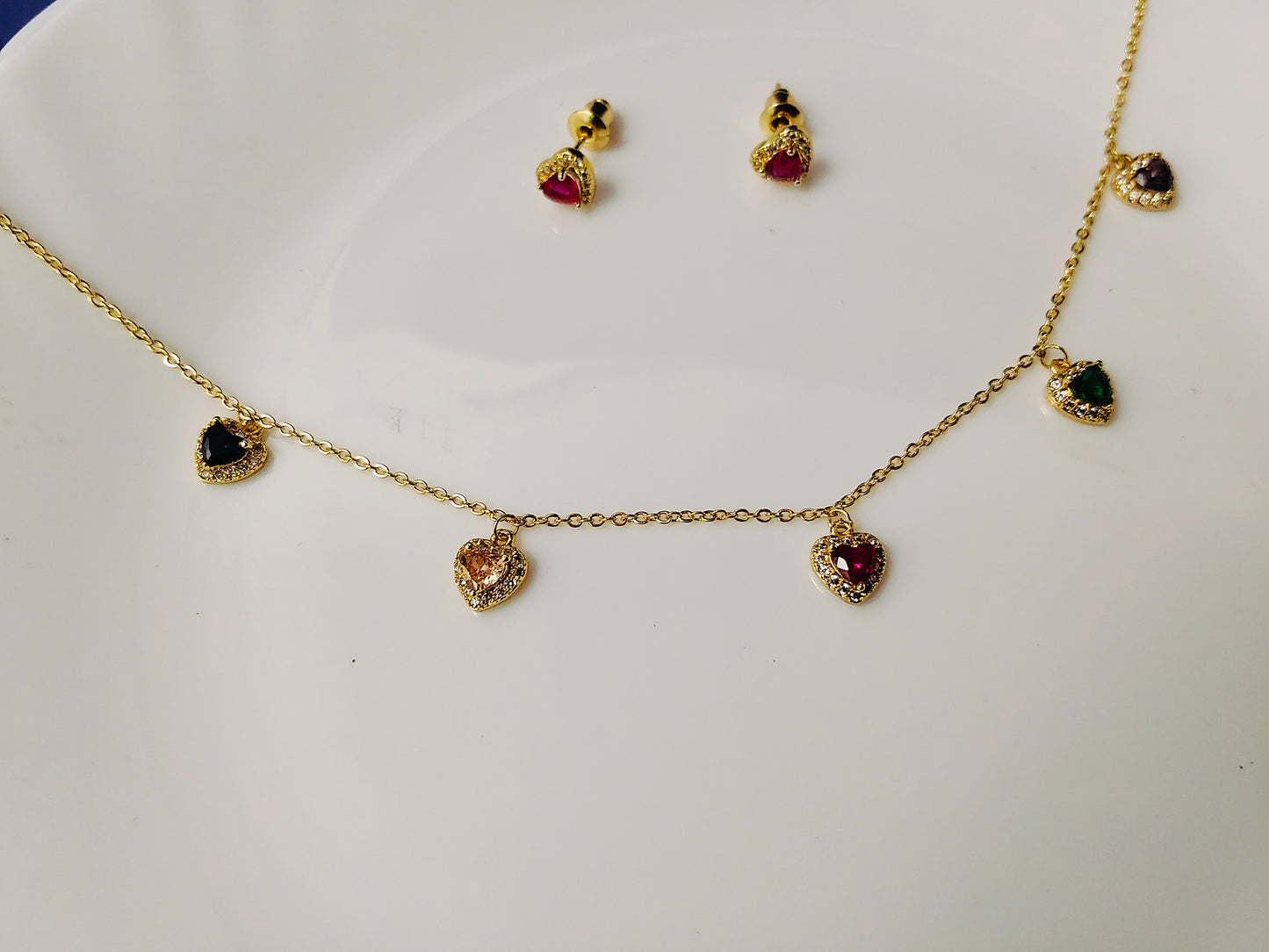 FULLY ADJUSTABLE GOLD CHAIN COMBO WITH EARRINGS
