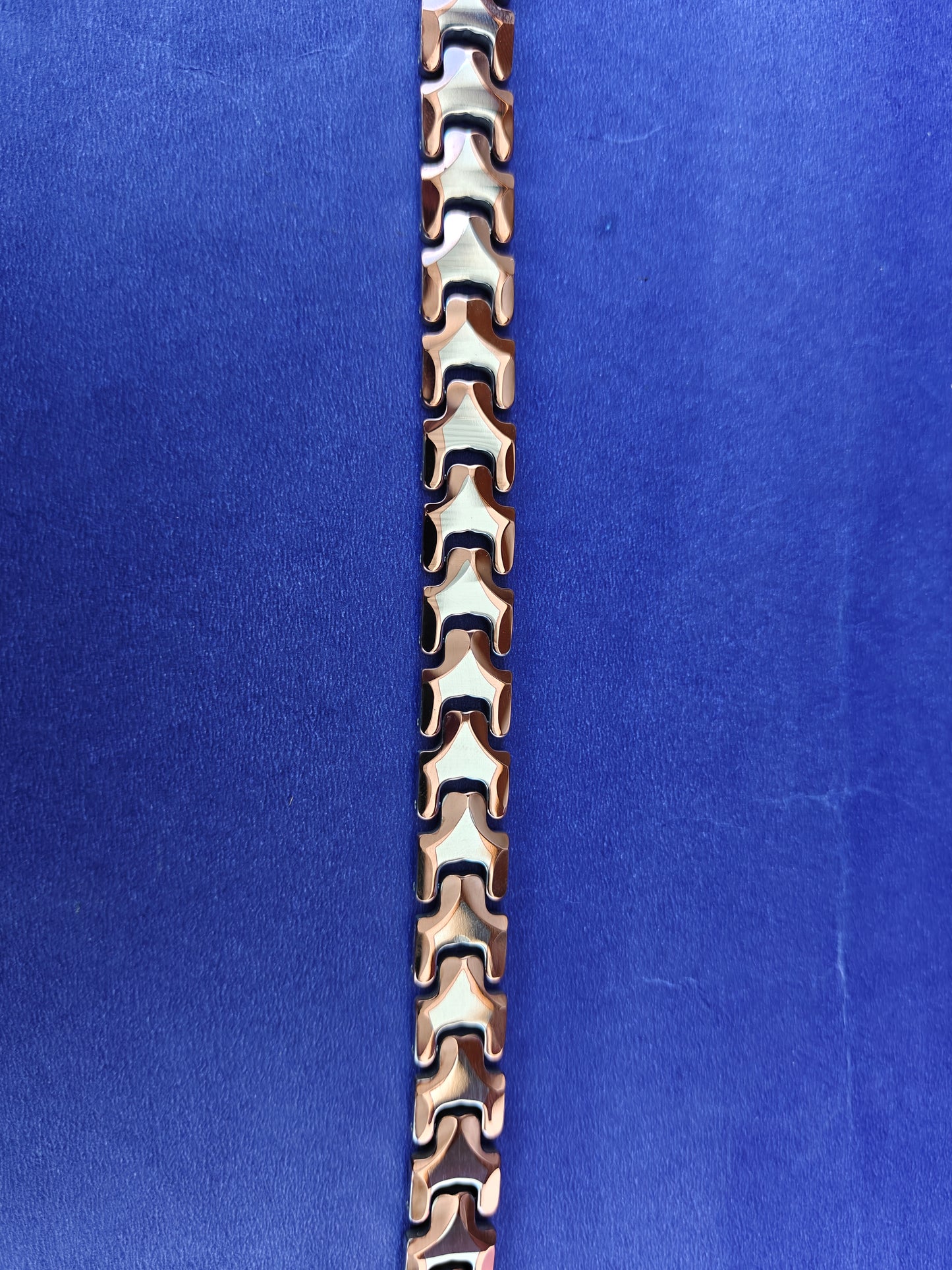 MENS SILVER BRONZE CHAIN BRACELET L