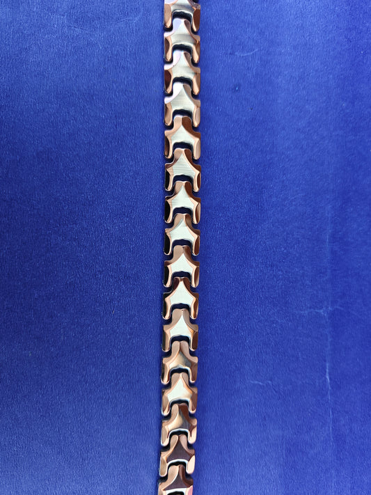 MENS SILVER BRONZE CHAIN BRACELET L