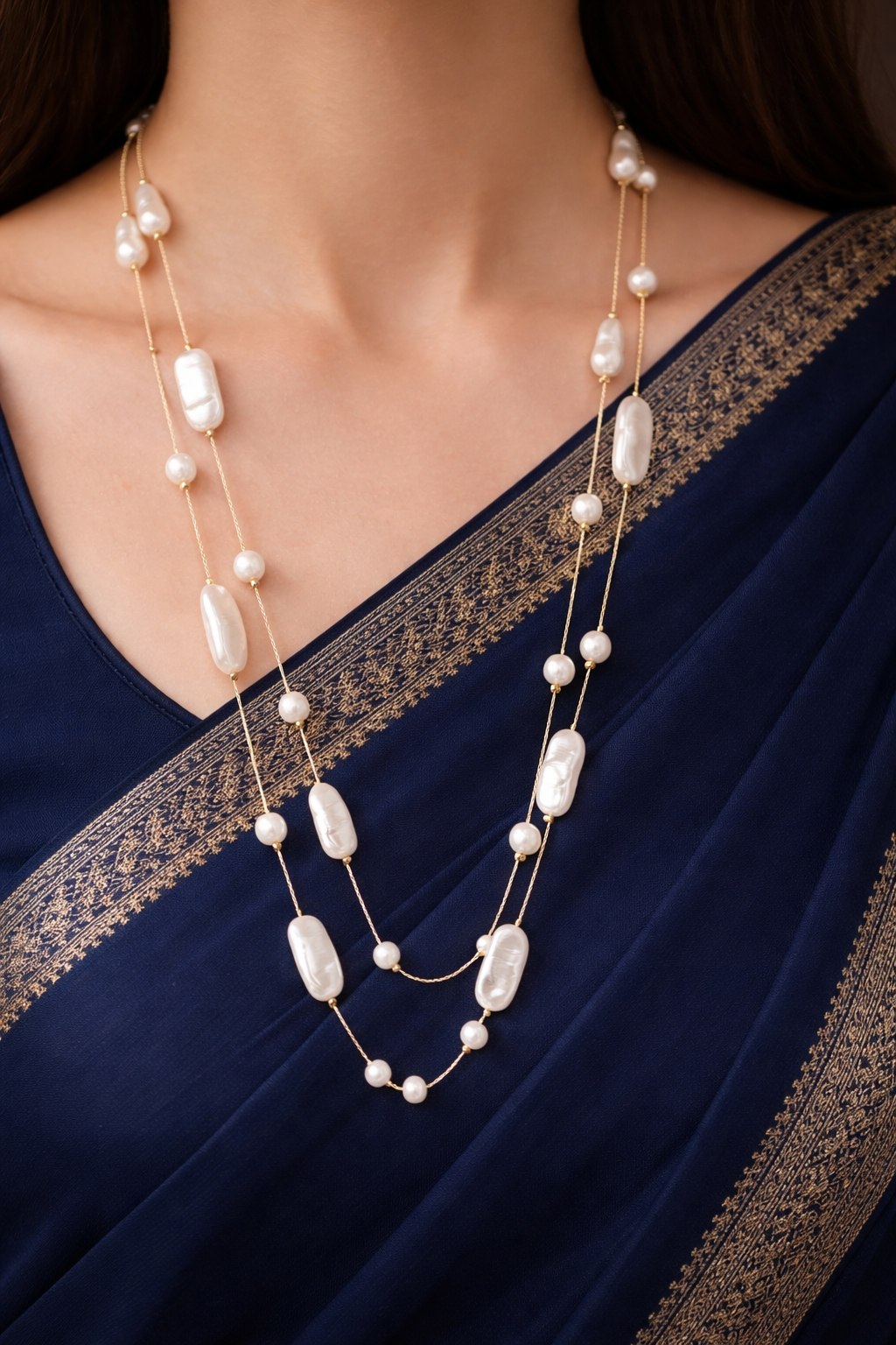 PEARL TWO LAYER CHAIN