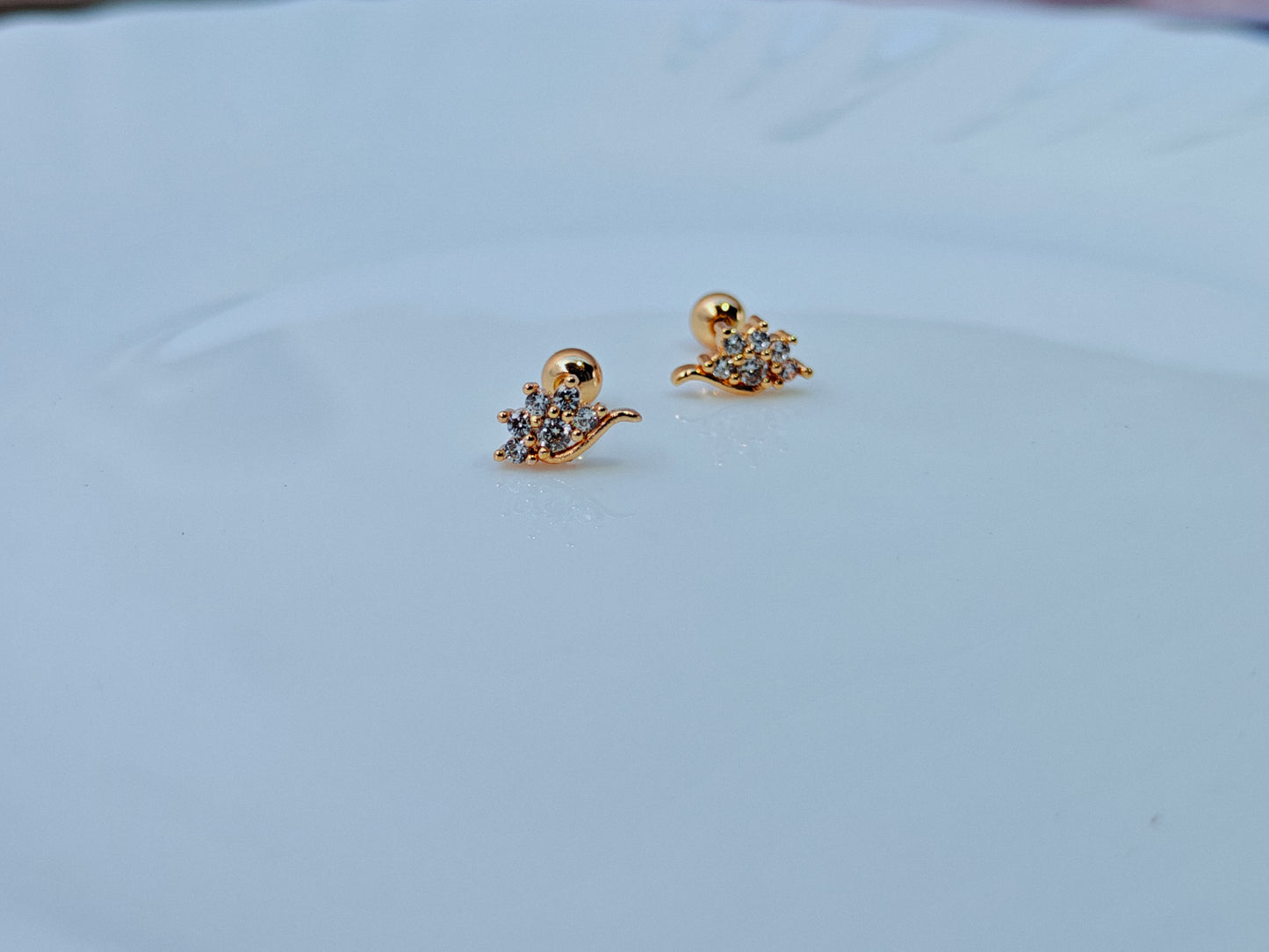 SCREW TYPE GOLD EARRINGS ANTI TARNISH AS 4.