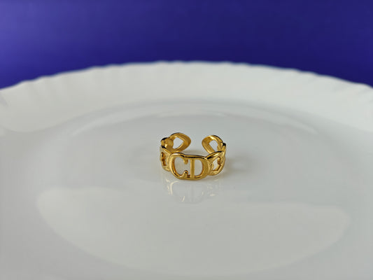 ADJUSTABLE GOLD RING X