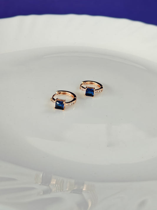 ROSEGOLD EARRING Z15 blue stone