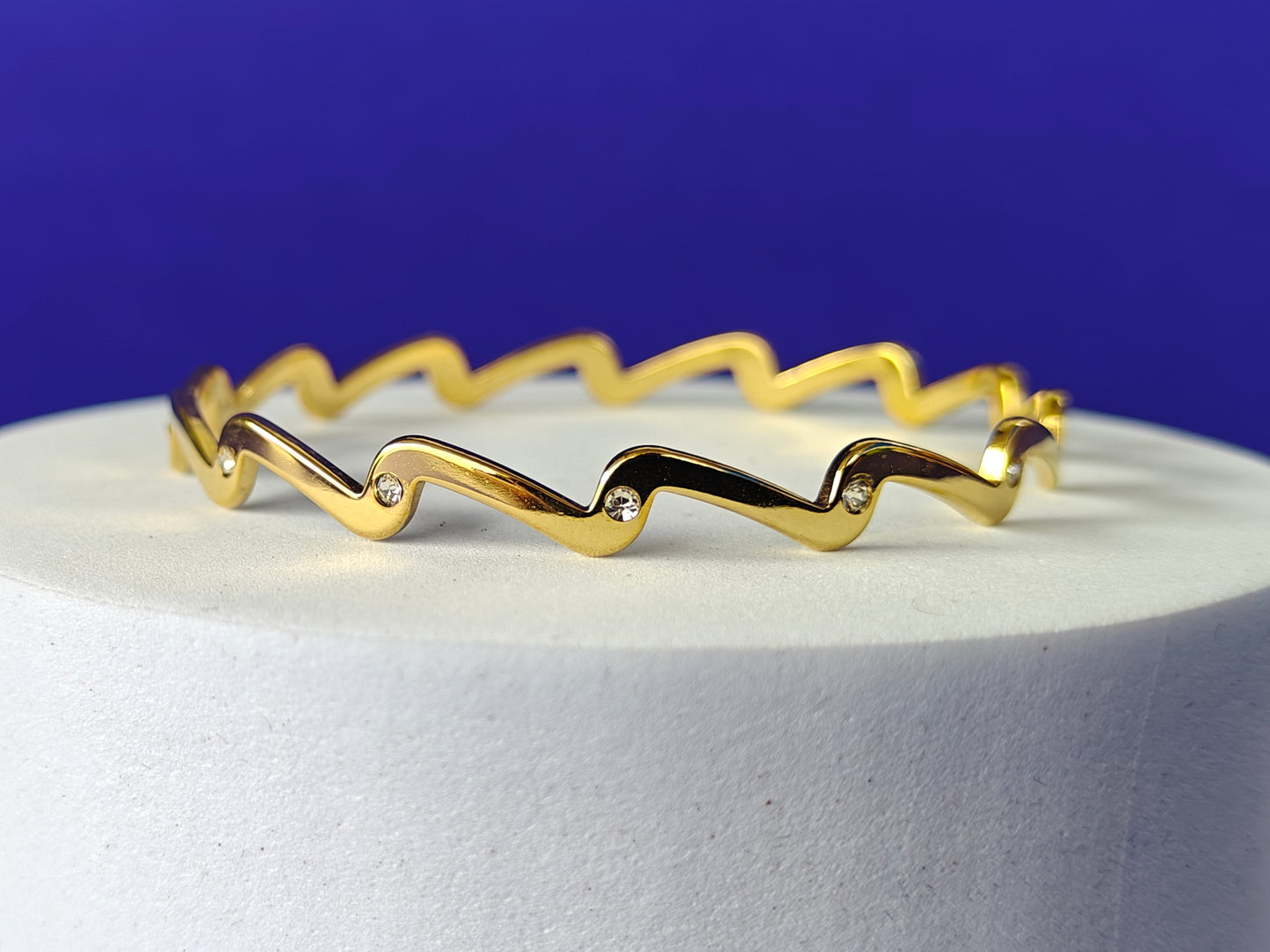 18K PLATED GOLD BANGLE PAIR