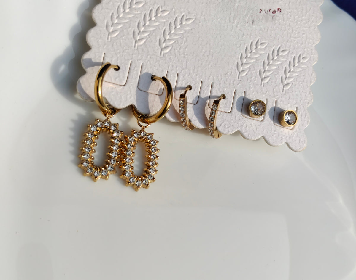 GOLD COMBO EARRING C Y