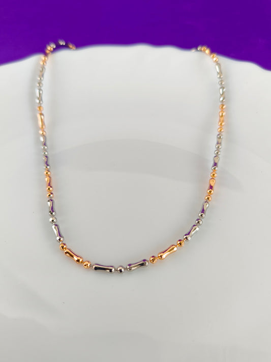 UNISEX ROSEGOLD SILVER CHAIN U   U