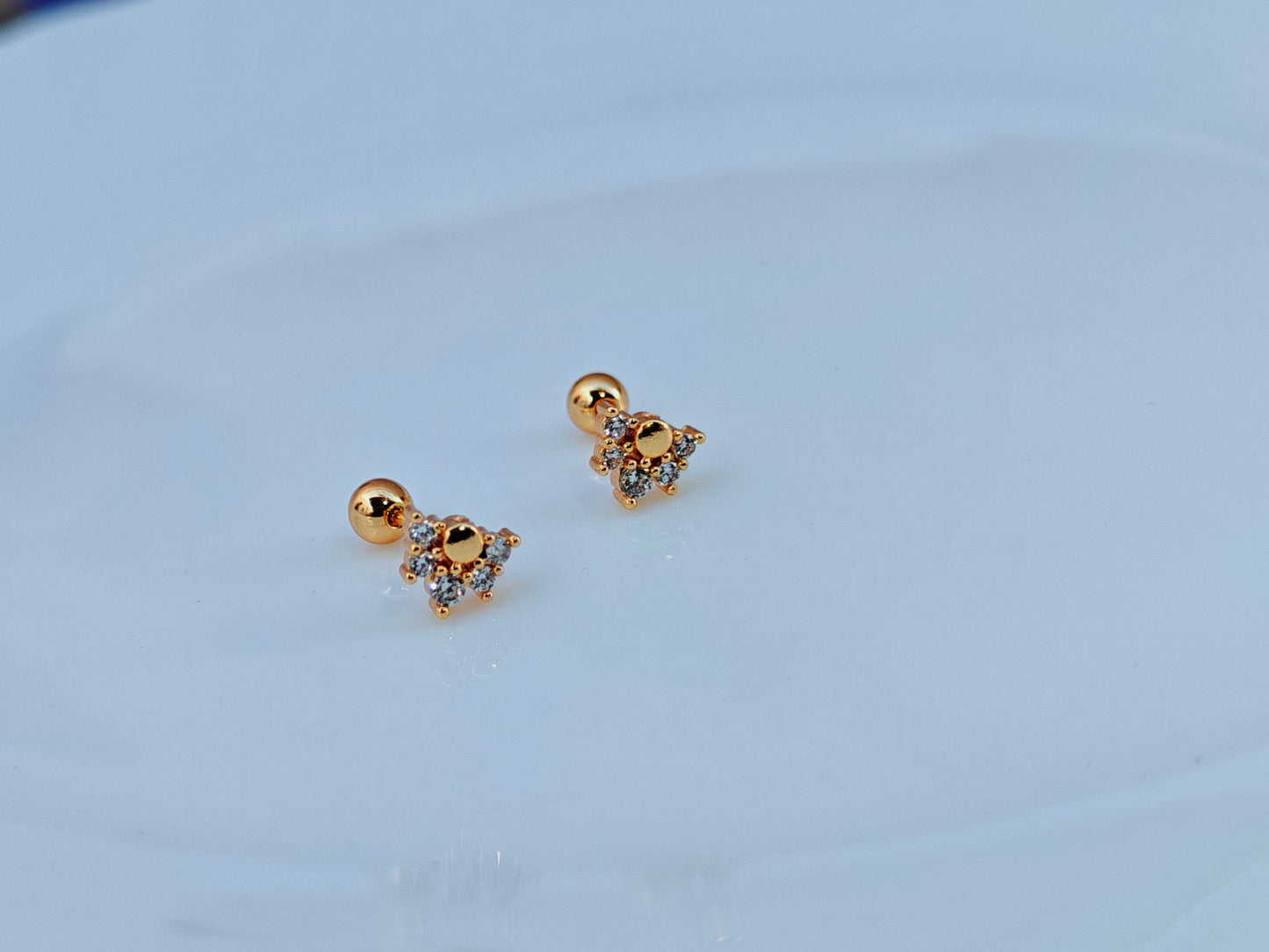 SCREW TYPE GOLD EARRINGS ANTI TARNISH AS 4.