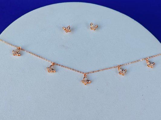 FULLY ADJUSTABLE GOLD CHAIN COMBO WITH EARRINGS.
