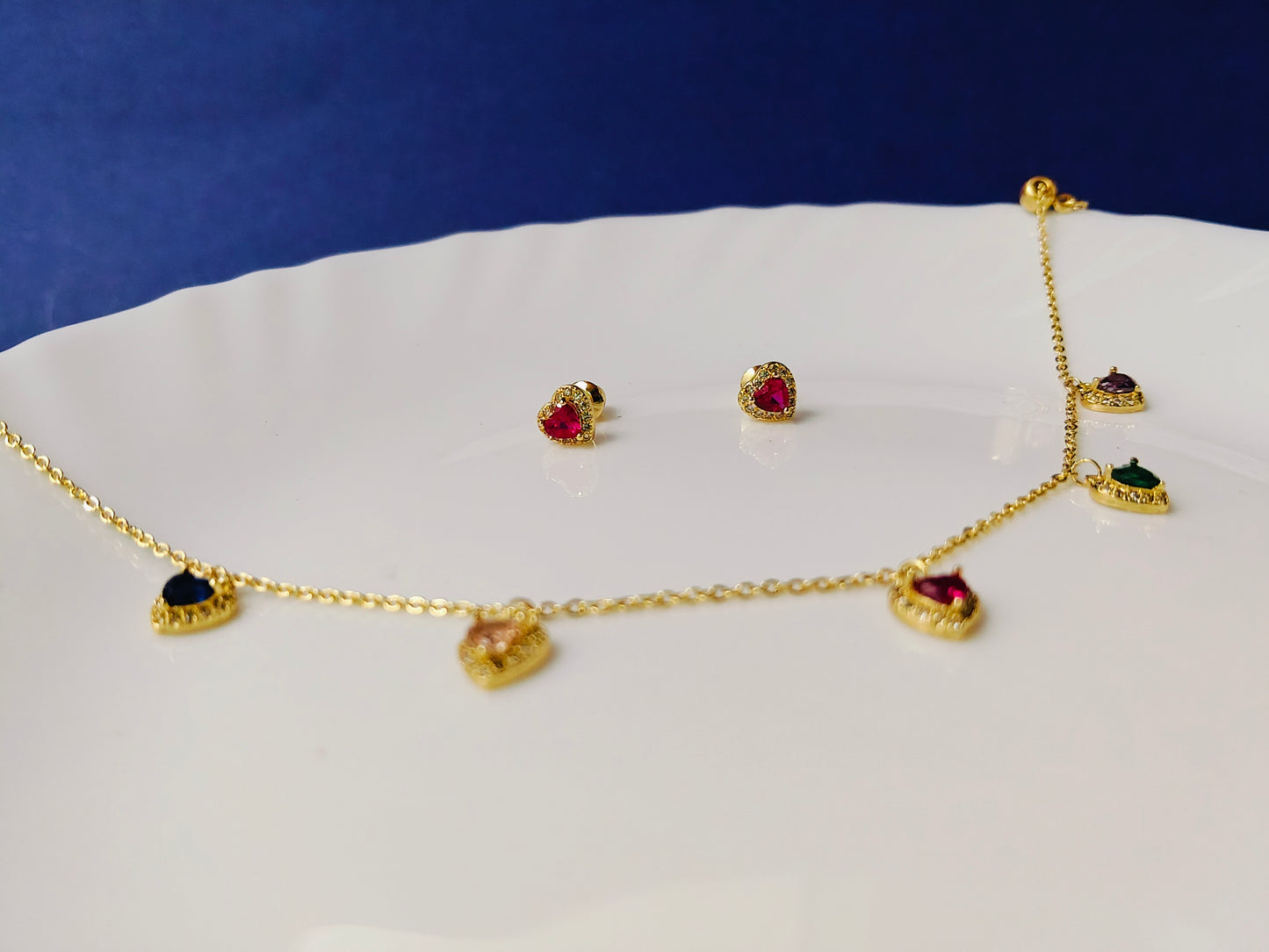 FULLY ADJUSTABLE GOLD CHAIN COMBO WITH EARRINGS