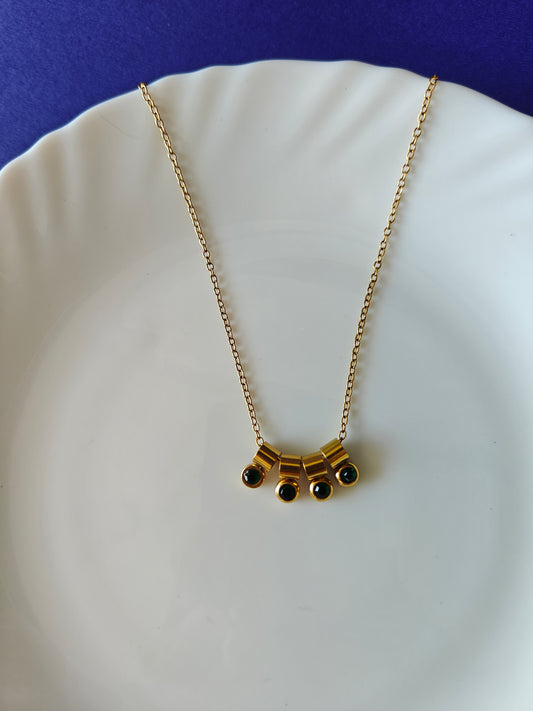 CHARM GOLD CHAIN  J6 7M' Green Stone