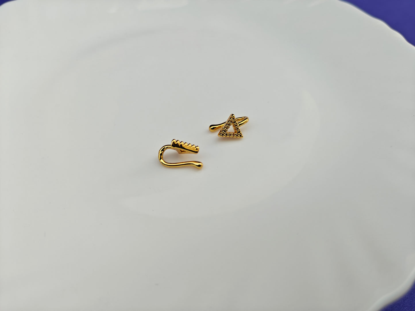 18 K PLATED MULTI USE SILVER NOSEPIN/EARCUFF SINGLE