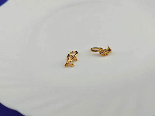 18 K PLATED MULTI USE GOLD NOSEPIN/EARCUFF SINGLE