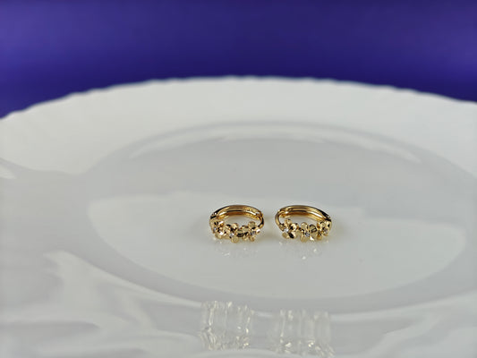 GOLD EARRING  8D T7 X
